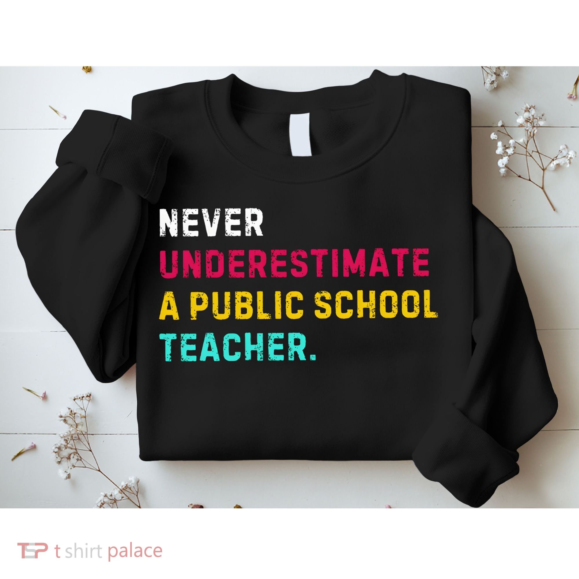Never Underestimate A Public School Teacher Sweatshirt