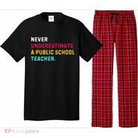 Never Underestimate A Public School Teacher Pajama Set thumb 0