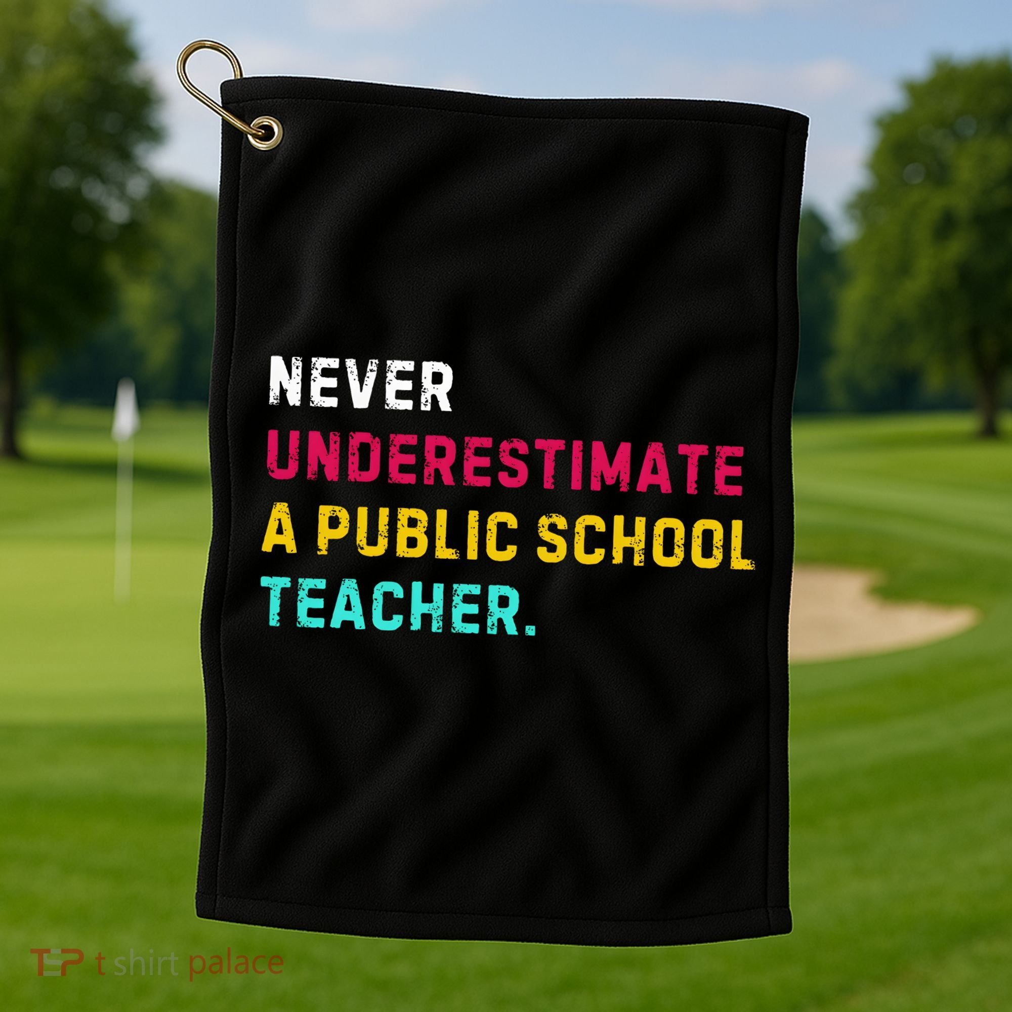 Never Underestimate A Public School Teacher Golf Towel