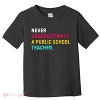 Never Underestimate A Public School Teacher Toddler T-Shirt thumb 0