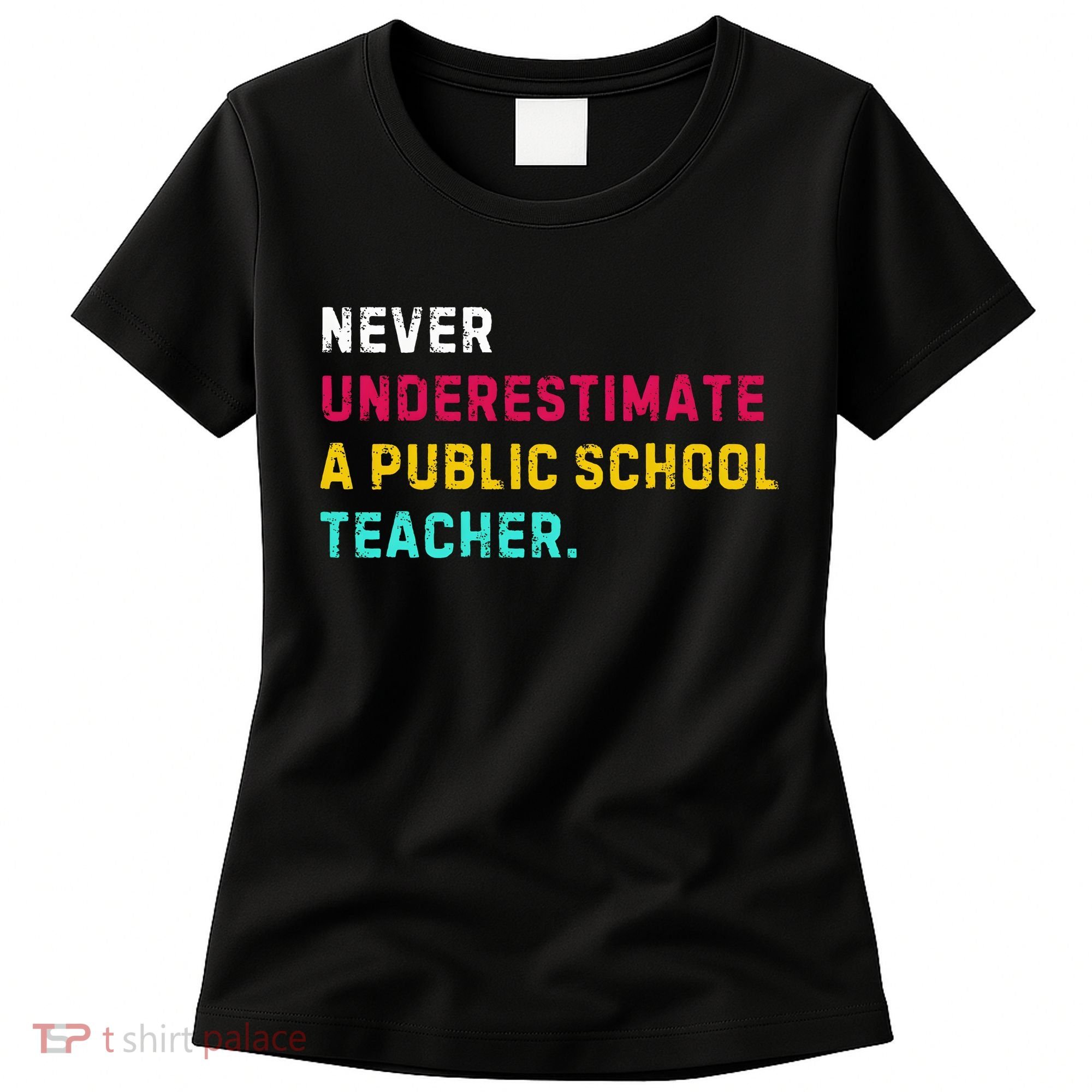 Never Underestimate A Public School Teacher Women's T-Shirt