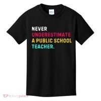 Never Underestimate A Public School Teacher Kids T-Shirt thumb 0