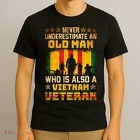 Never Underestimate An Old Man Vietnam Veteran T-Shirt thumb 3