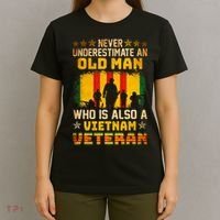 Never Underestimate An Old Man Vietnam Veteran T-Shirt thumb 4