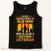 Never Underestimate An Old Man Vietnam Veteran Tank Top thumb 2