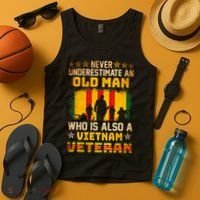 Never Underestimate An Old Man Vietnam Veteran Tank Top thumb 4