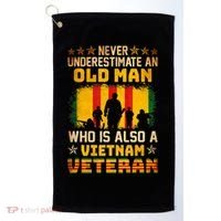 Never Underestimate An Old Man Vietnam Veteran Golf Towel thumb 0