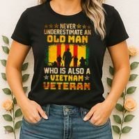 Never Underestimate An Old Man Vietnam Veteran Women's T-Shirt thumb 2