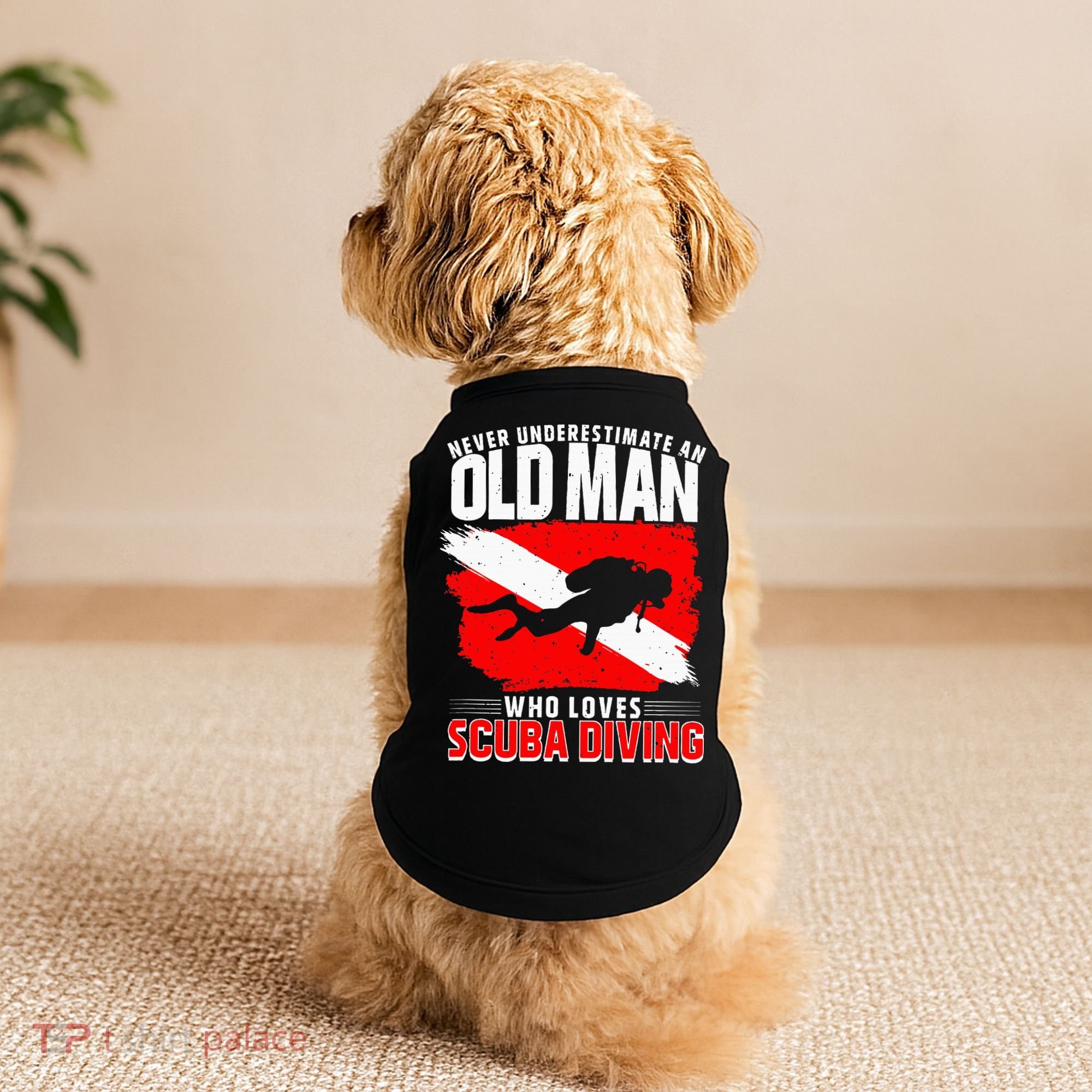 Never Underestimate An Old Man Diver Gift Scuba Diving Doggie Tank