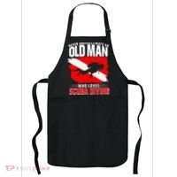Never Underestimate An Old Man Diver Gift Scuba Diving Apron thumb 0