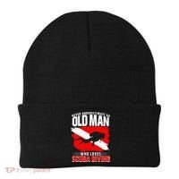 Never Underestimate An Old Man Diver Gift Scuba Diving Beanie thumb 0