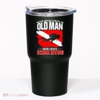 Never Underestimate An Old Man Diver Gift Scuba Diving Tumbler thumb 0