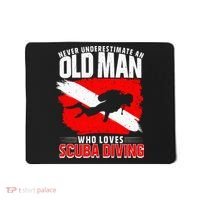 Never Underestimate An Old Man Diver Gift Scuba Diving Mousepad thumb 0