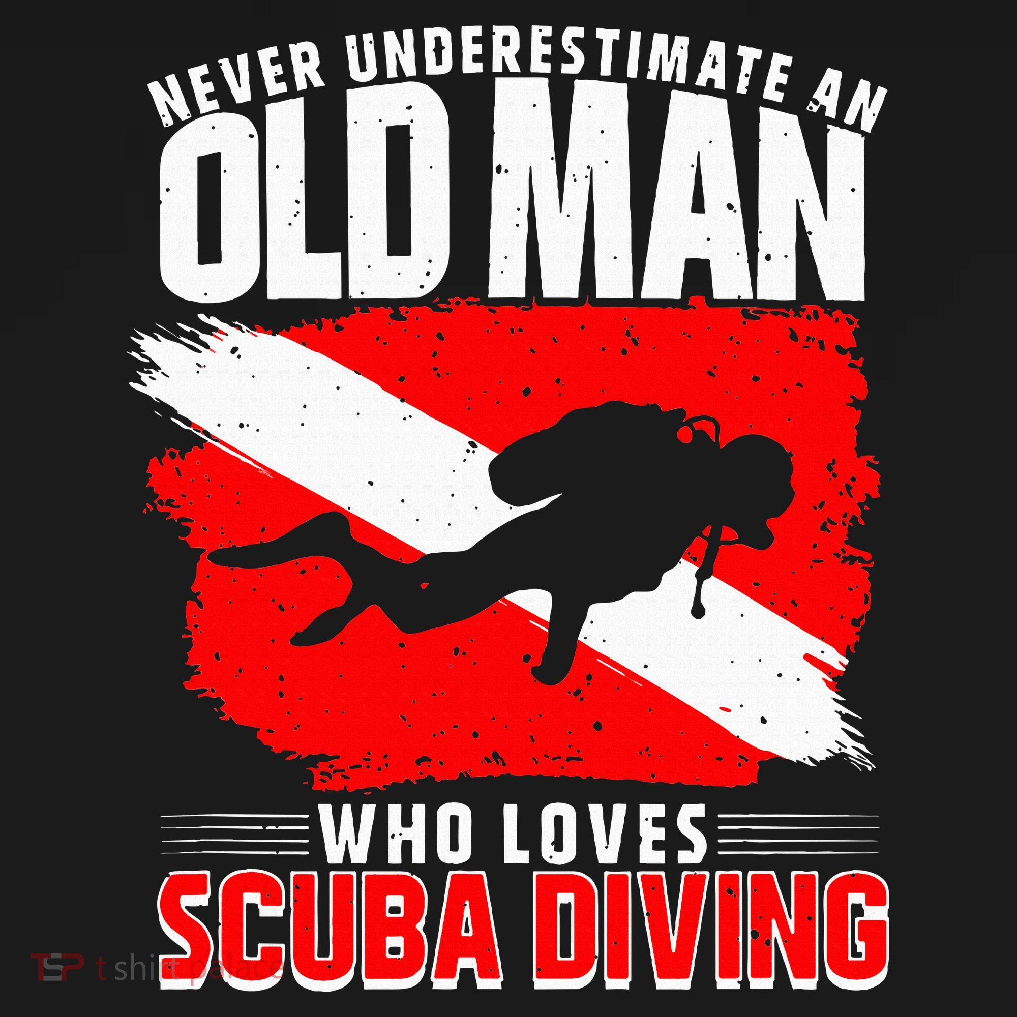 Never Underestimate An Old Man Diver Gift Scuba Diving Mousepad