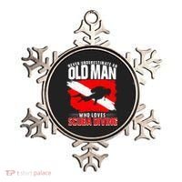 Never Underestimate An Old Man Diver Gift Scuba Diving Ornament thumb 0