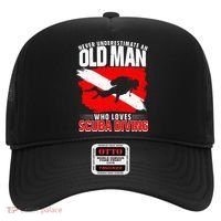 Never Underestimate An Old Man Diver Gift Scuba Diving Hat thumb 0