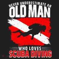 Never Underestimate An Old Man Diver Gift Scuba Diving Hat thumb 2