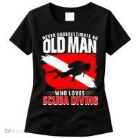 Never Underestimate An Old Man Diver Gift Scuba Diving Women's T-Shirt thumb 0