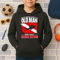 Never Underestimate An Old Man Diver Gift Scuba Diving Kids Hoodie thumb 2