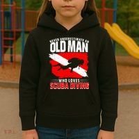 Never Underestimate An Old Man Diver Gift Scuba Diving Kids Hoodie thumb 3