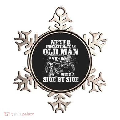 Never Underestimate An Old Man With A Side By Side UTV Ornament
