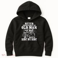 Never Underestimate An Old Man With A Side By Side UTV Kids Hoodie thumb 0