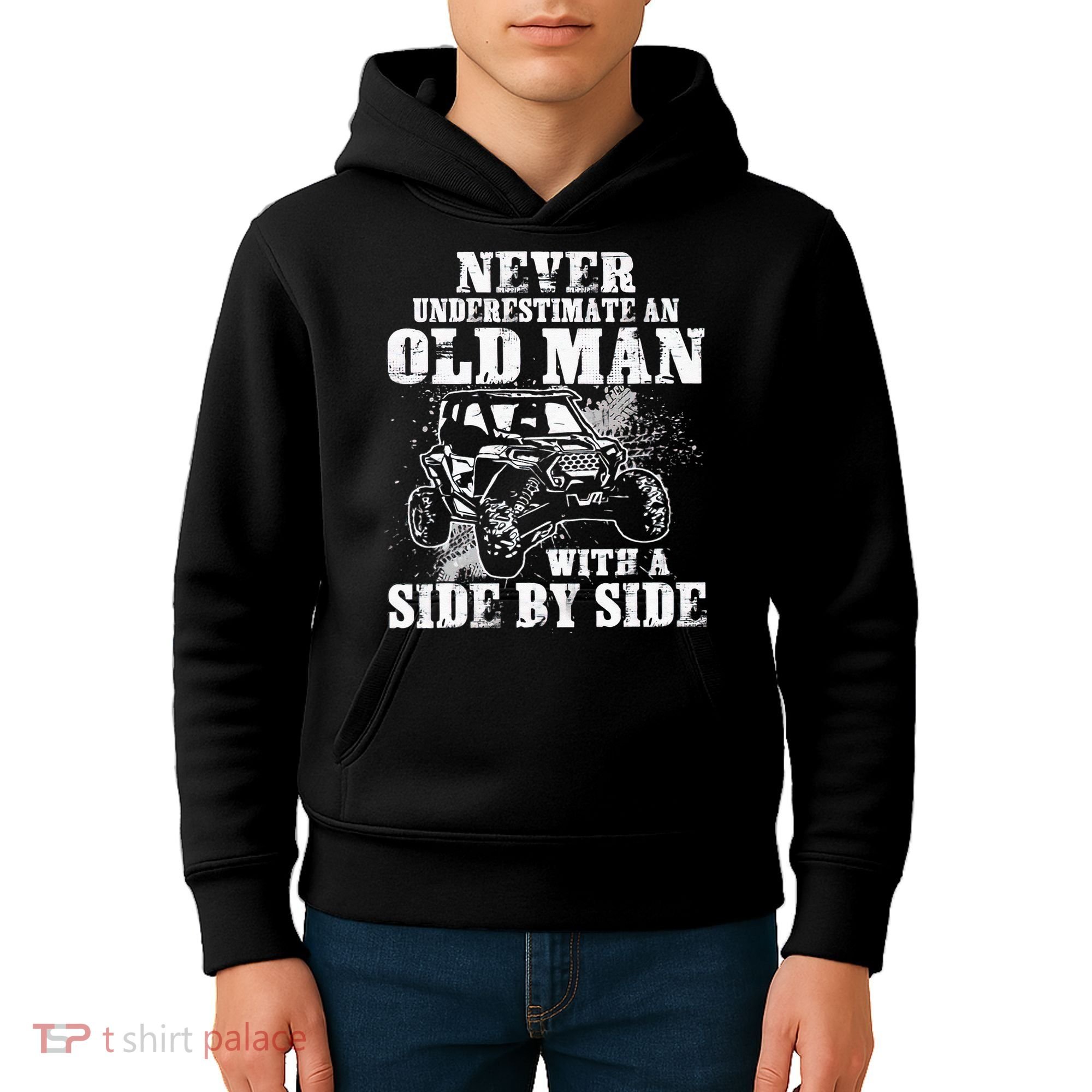 Never Underestimate An Old Man With A Side By Side UTV Kids Hoodie