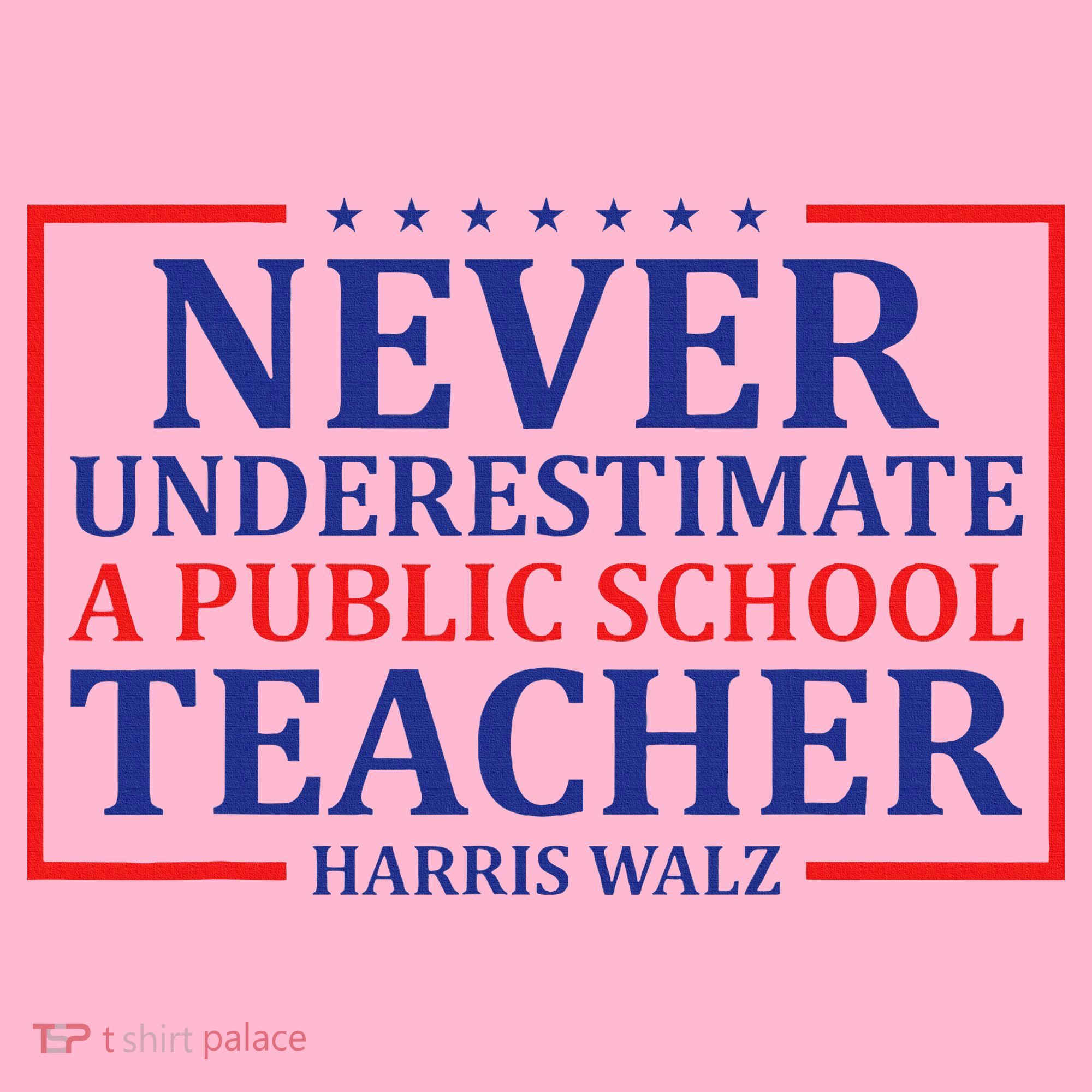 Never Underestimate A Public School Teacher Harris Waltz Coaster