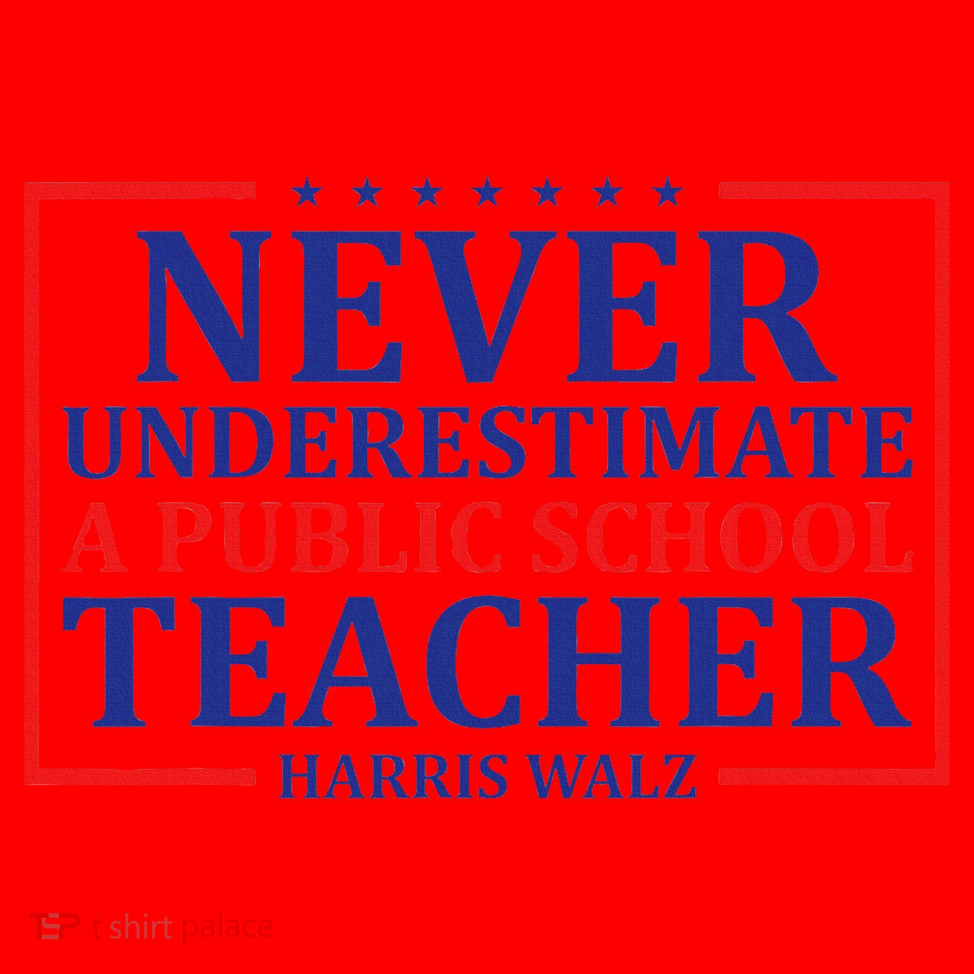 Never Underestimate A Public School Teacher Harris Waltz Santa Hat
