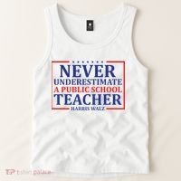Never Underestimate A Public School Teacher Harris Waltz Tank Top thumb 2