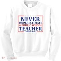 Never Underestimate A Public School Teacher Harris Waltz Kids Sweatshirt thumb 0