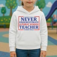 Never Underestimate A Public School Teacher Harris Waltz Kids Hoodie thumb 3