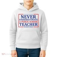 Never Underestimate A Public School Teacher Harris Waltz Kids Hoodie thumb 4