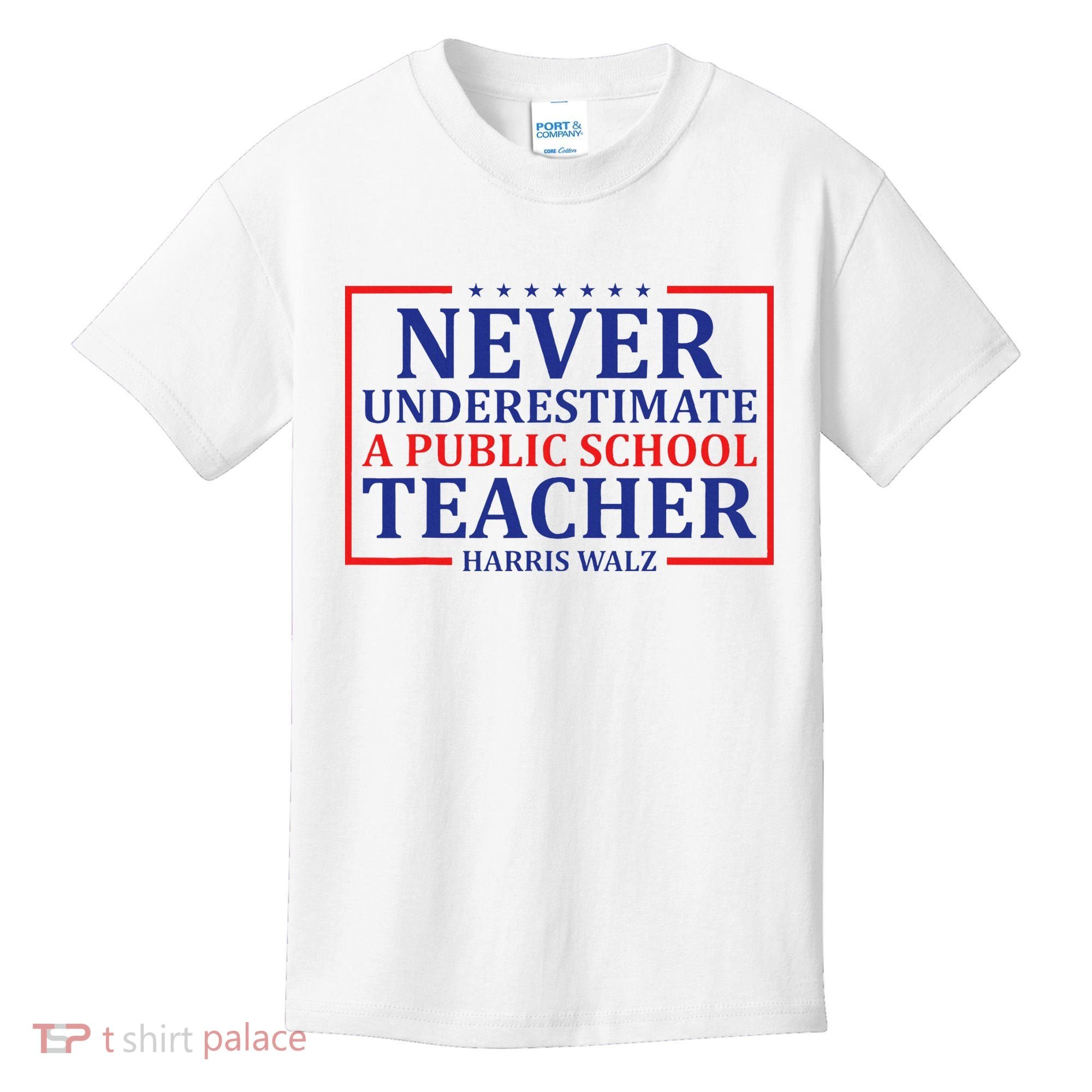 Never Underestimate A Public School Teacher Harris Waltz Kids T-Shirt
