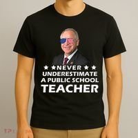 Never Underestimate A Public School Teacher Tim Walz 2024 T-Shirt thumb 3