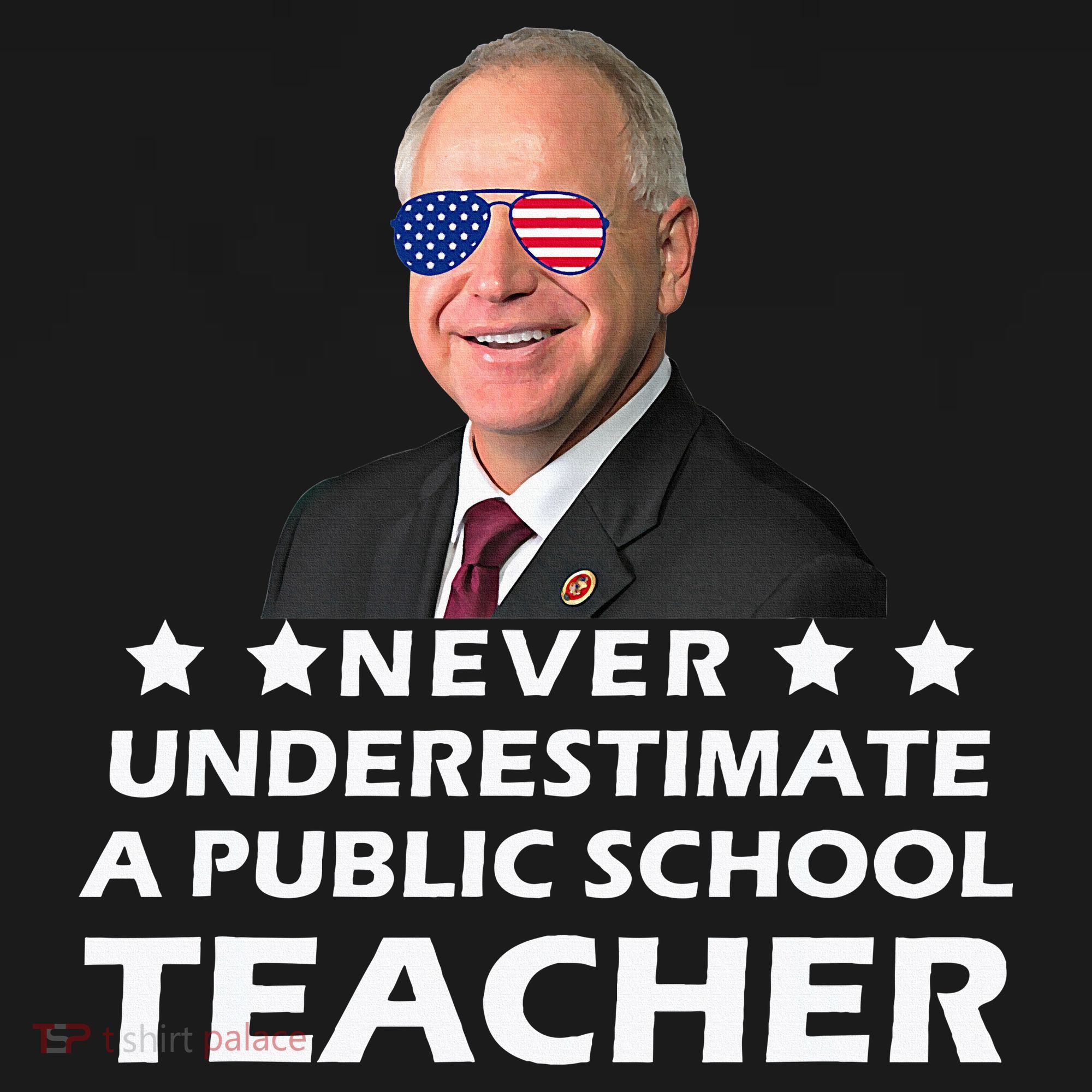 Never Underestimate A Public School Teacher Tim Walz 2024 Women's Hoodie