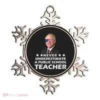 Never Underestimate A Public School Teacher Tim Walz 2024 Ornament thumb 0