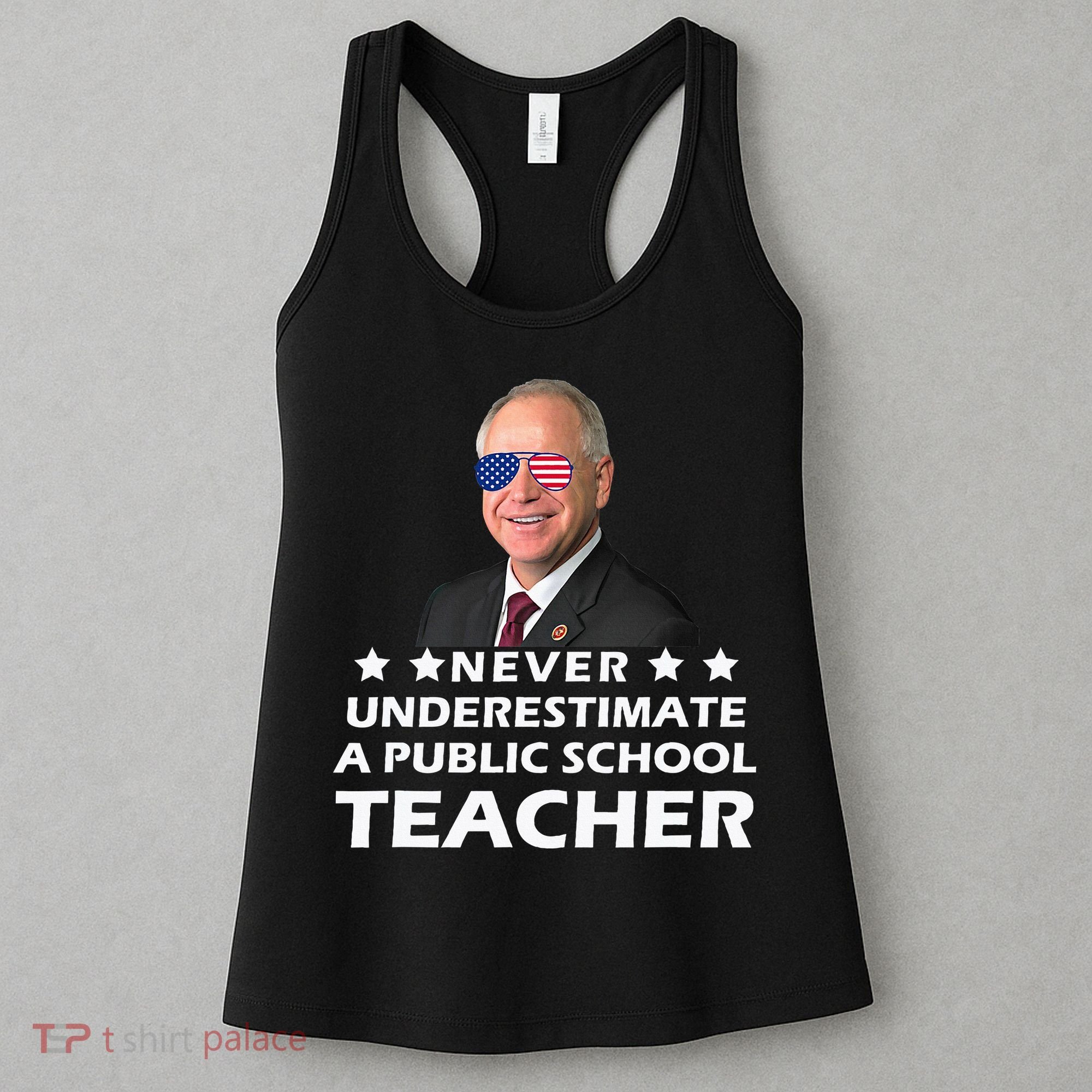 Never Underestimate A Public School Teacher Tim Walz 2024 Women's Tank Top