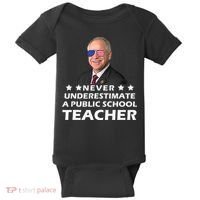 Never Underestimate A Public School Teacher Tim Walz 2024 Baby Bodysuit thumb 0