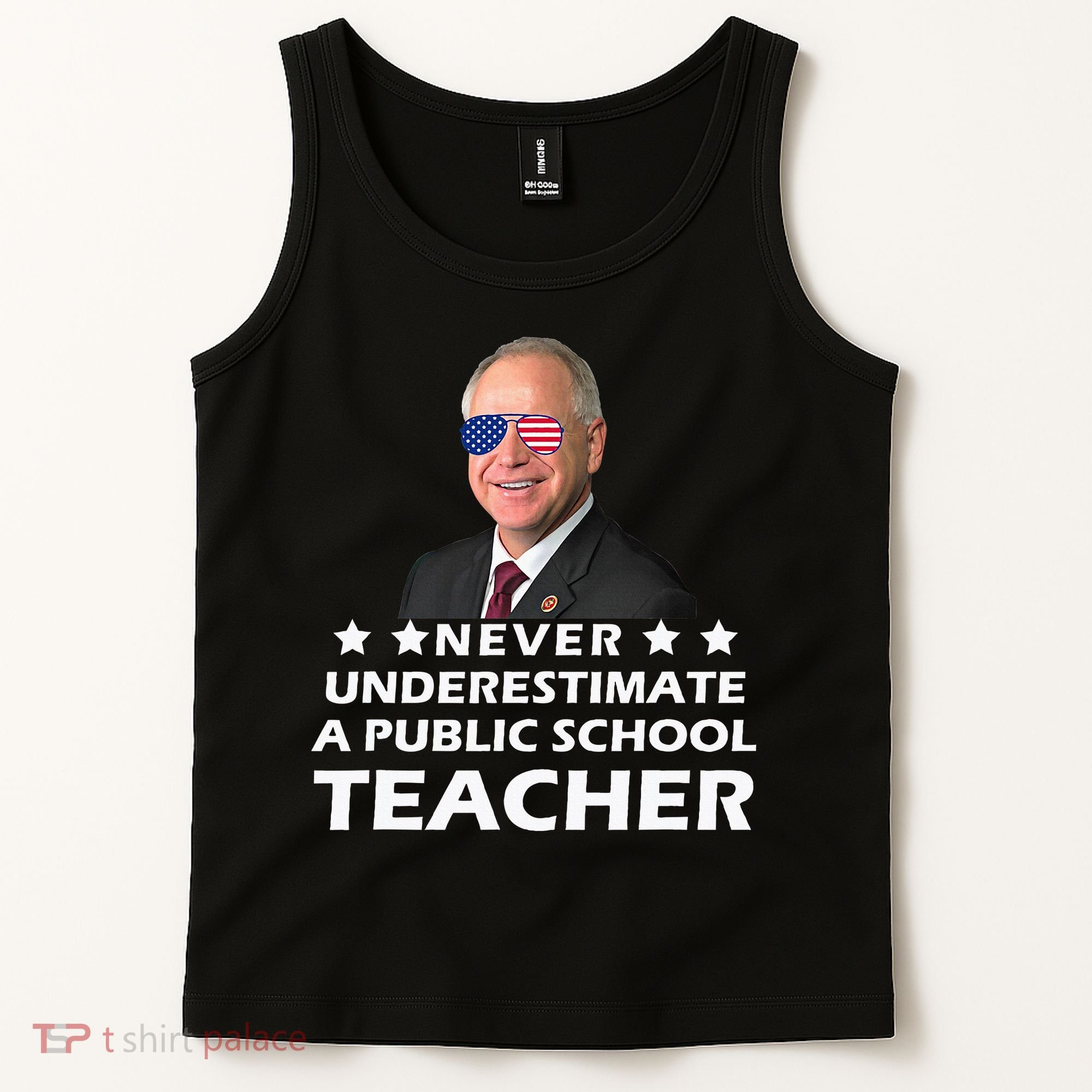 Never Underestimate A Public School Teacher Tim Walz 2024 Tank Top