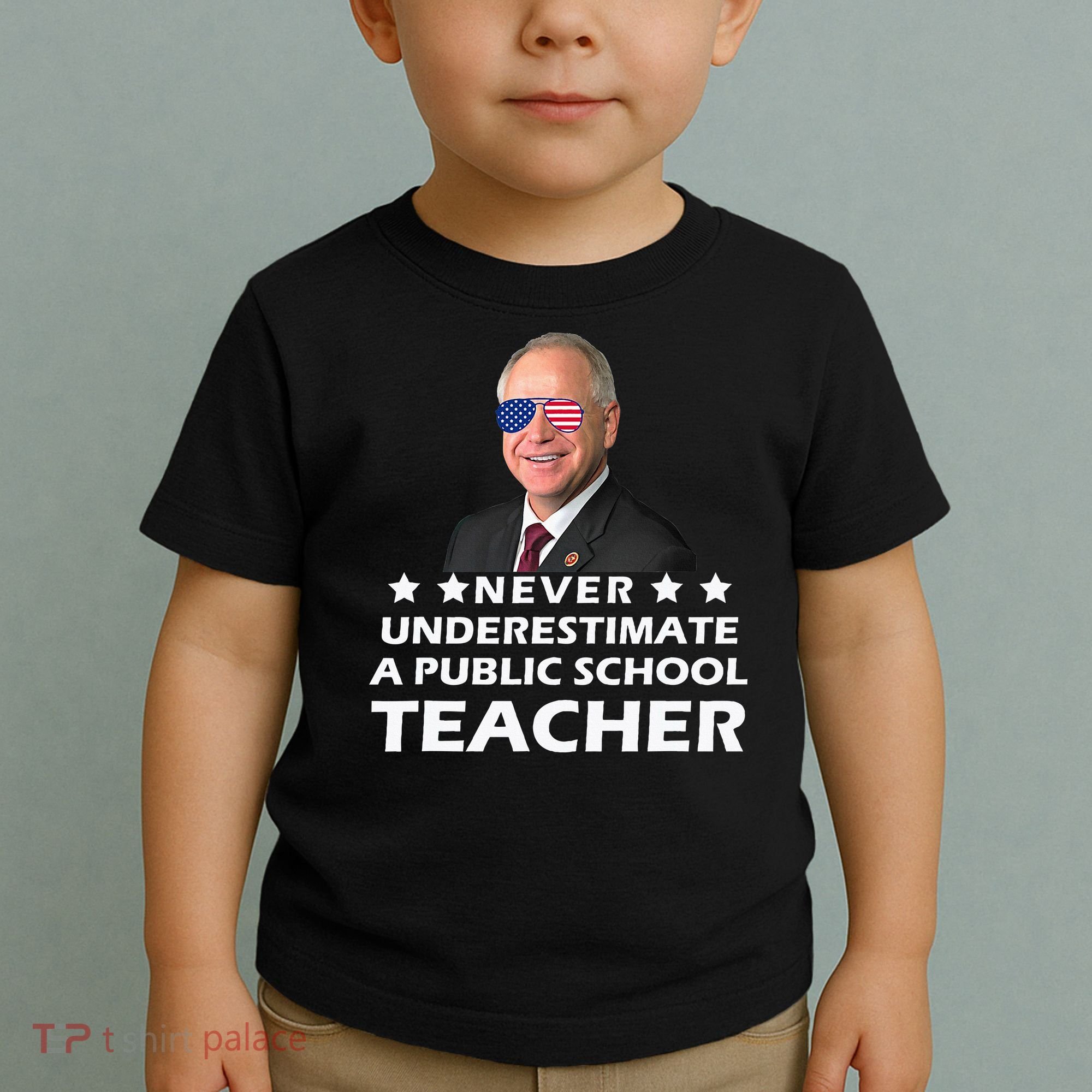 Never Underestimate A Public School Teacher Tim Walz 2024 Toddler T-Shirt