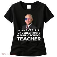 Never Underestimate A Public School Teacher Tim Walz 2024 Women's T-Shirt thumb 0