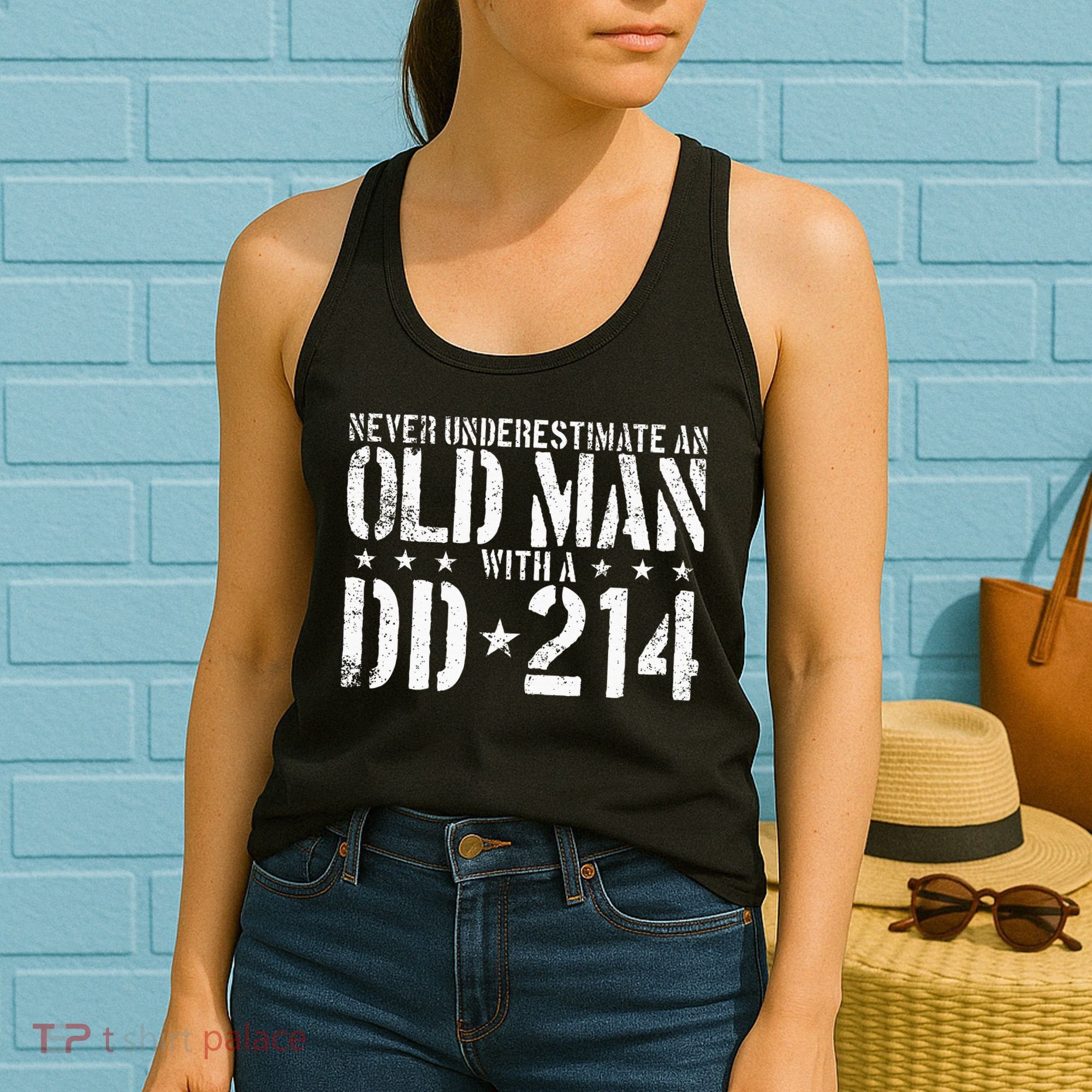 Never Underestimate An Old Man With A Dd214 Alumni Women's Tank Top