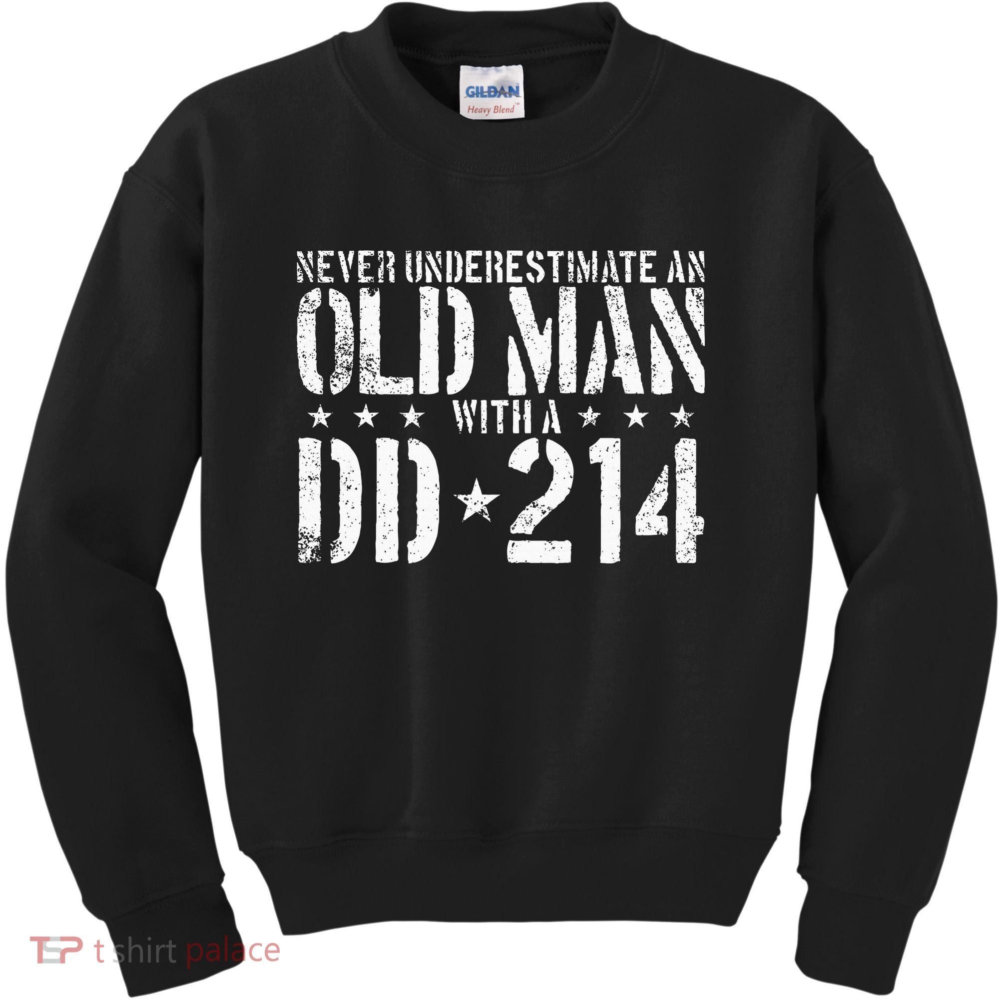 Never Underestimate An Old Man With A Dd214 Alumni Kids Sweatshirt
