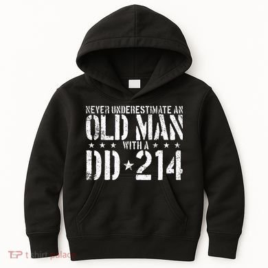 Never Underestimate An Old Man With A Dd214 Alumni Kids Hoodie