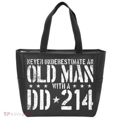 Never Underestimate An Old Man With A Dd214 Alumni Tote Bag