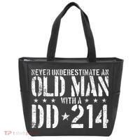 Never Underestimate An Old Man With A Dd214 Alumni Tote Bag thumb 0