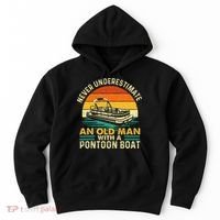 Never Underestimate An Old Man With Pontoon Boat Boating Hoodie thumb 0