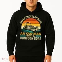 Never Underestimate An Old Man With Pontoon Boat Boating Hoodie thumb 2