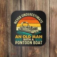 Never Underestimate An Old Man With Pontoon Boat Boating Coaster thumb 0